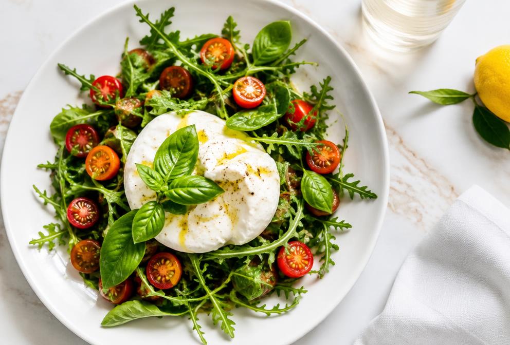 Burrata — appetizers at Limoncello Italian restaurant, Miami Beach & Doral