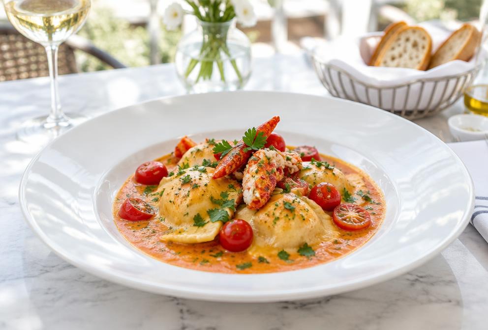Lobster Ravioli — pasta at Limoncello Italian restaurant, Miami Beach & Doral